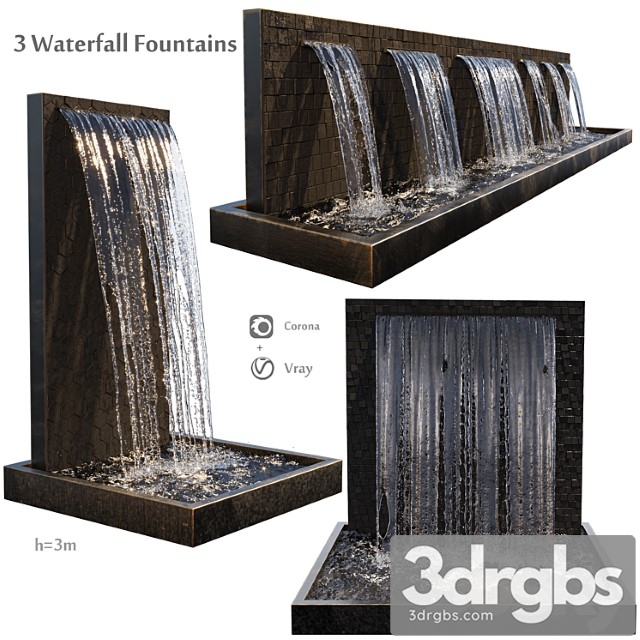 Waterfall Fountains Cascade 3dsmax Download - thumbnail 1