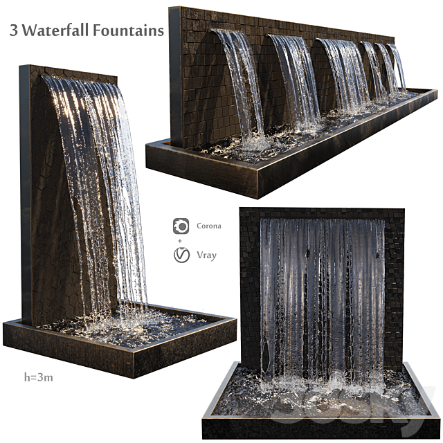 Waterfall fountains cascade 3DSMax File - thumbnail 1