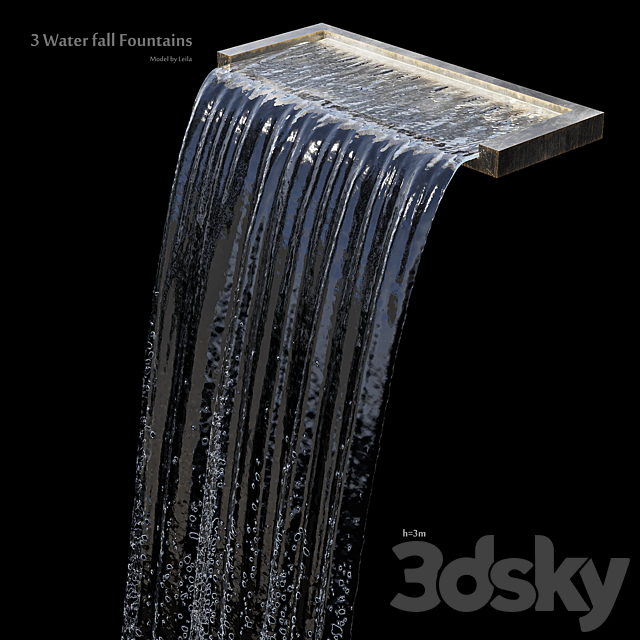 Waterfall fountains cascade Water Features 3DSMax File - thumbnail 3