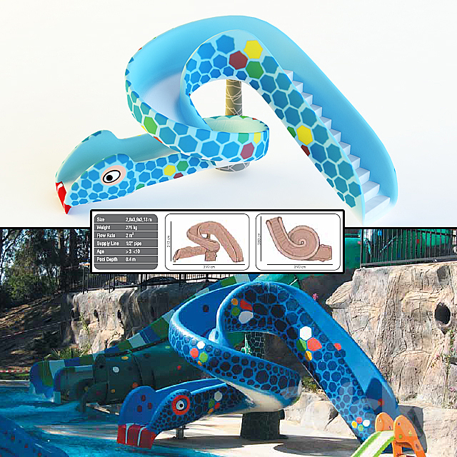 Waterslide: Cobra Slide. 3DSMax File - thumbnail 1