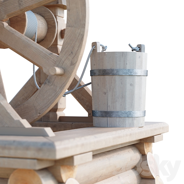 Woden water Well 1877 3DSMax File - thumbnail 3