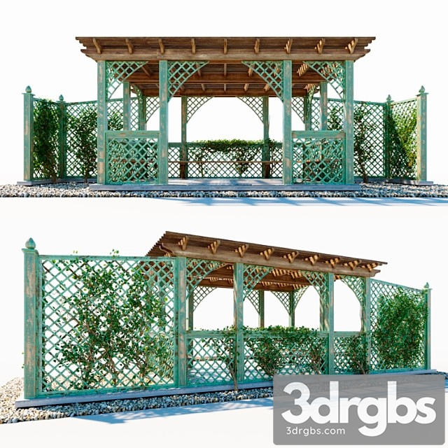 Wooden Arbor 1 3dsmax Download - thumbnail 1