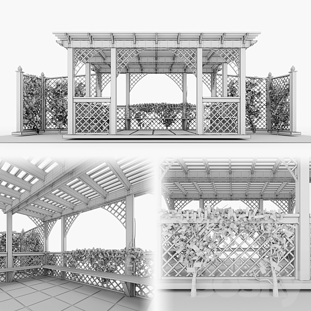 Wooden arbor 3DSMax File - thumbnail 3