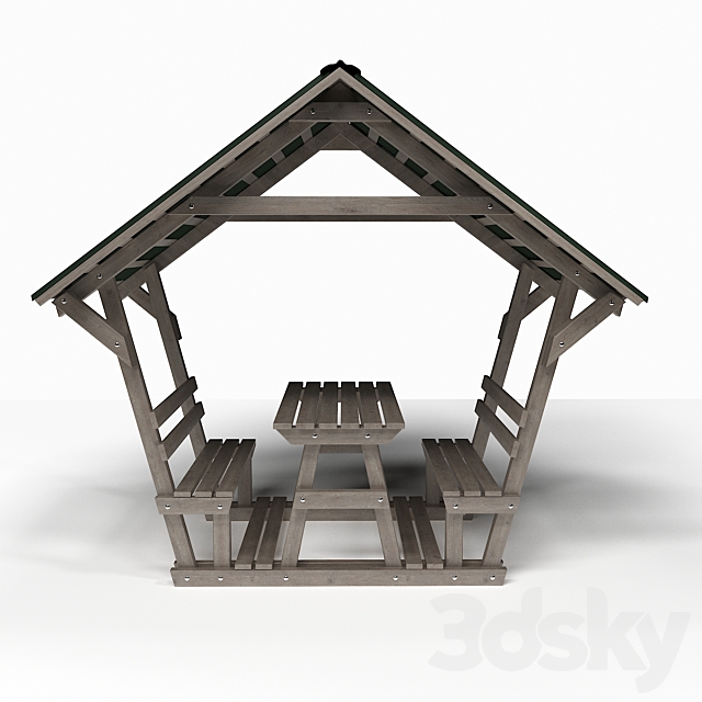 Wooden arbor 3DSMax File - thumbnail 1