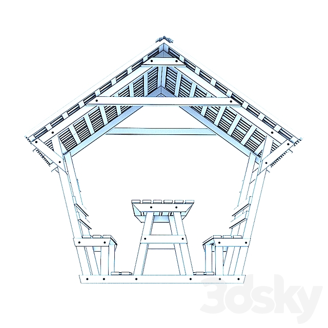 Wooden arbor 3DSMax File - thumbnail 2