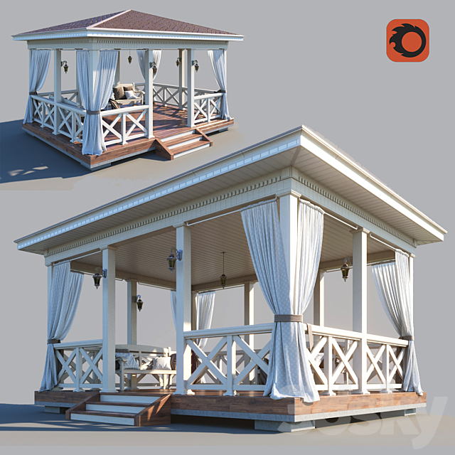 Wooden arbor 3DSMax File - thumbnail 1