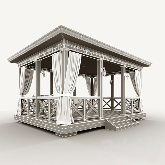 Wooden arbor 3DSMax File - thumbnail 2