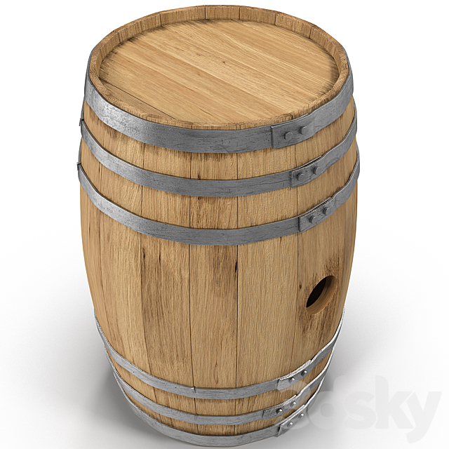 Wooden Barrel 3DSMax File - thumbnail 2