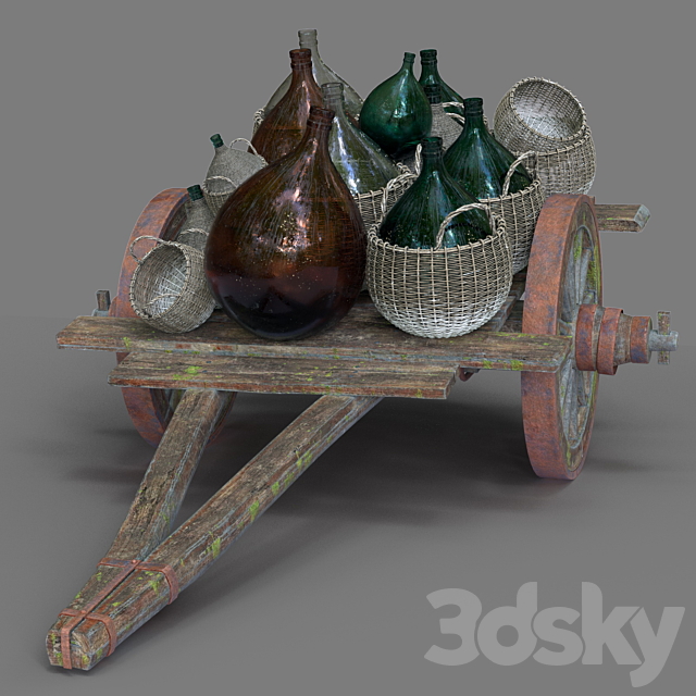 Wooden Cart 3ds Max - thumbnail 1