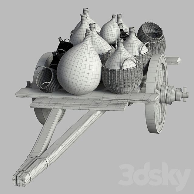 Wooden Cart 3ds Max - thumbnail 3