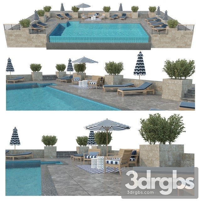 Wwimming Pool Scene 3dsmax Download - thumbnail 1