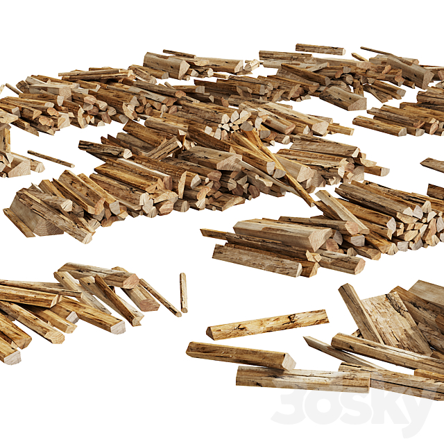 040_Firewood Logs 03 Scattered Firewood 00 3DS Max Model - thumbnail 4