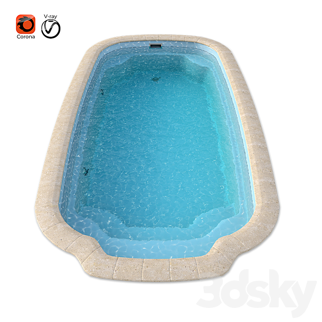 3D Composite pool Basin Atlantic Premium 3DS Max Model - thumbnail 2