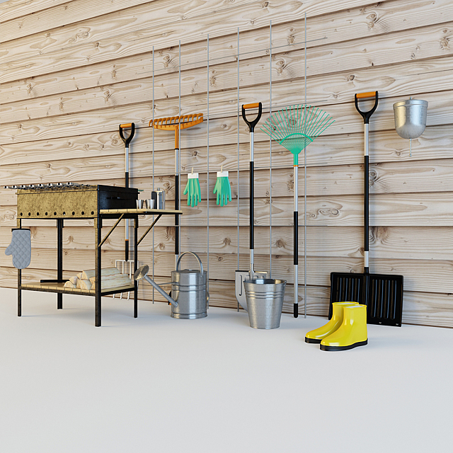 A set of garden tools 3DS Max Model - thumbnail 3