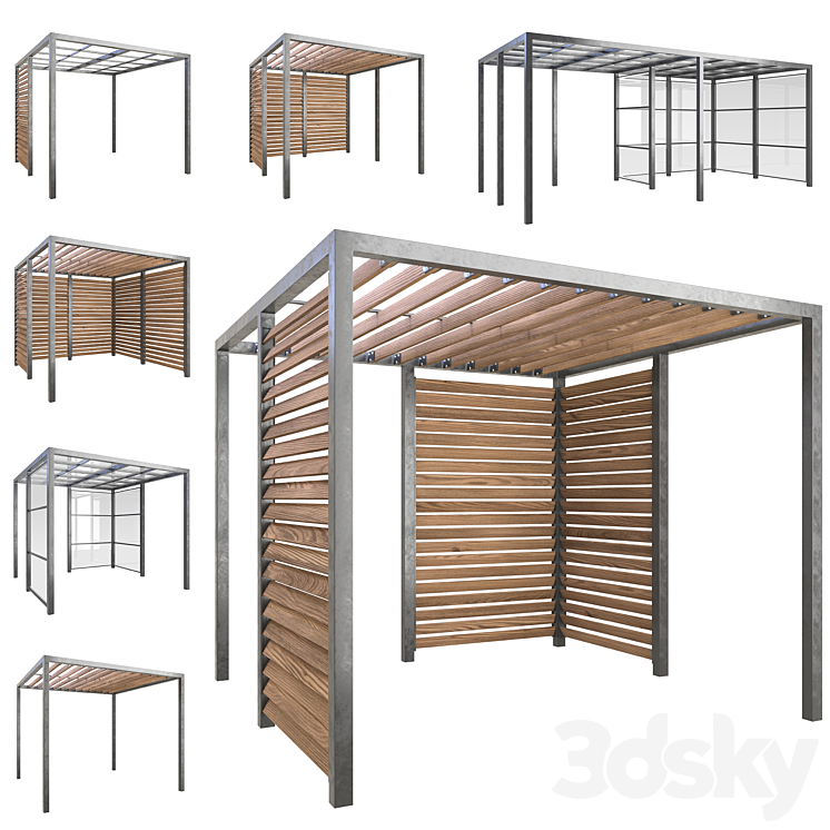 A set of gazebos (pergolas) from Nola Industrier 3DS Max - thumbnail 1