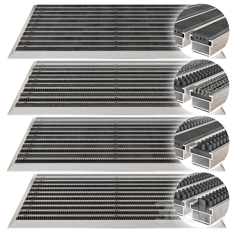 Aluminum dirt grates 3DS Max - thumbnail 1