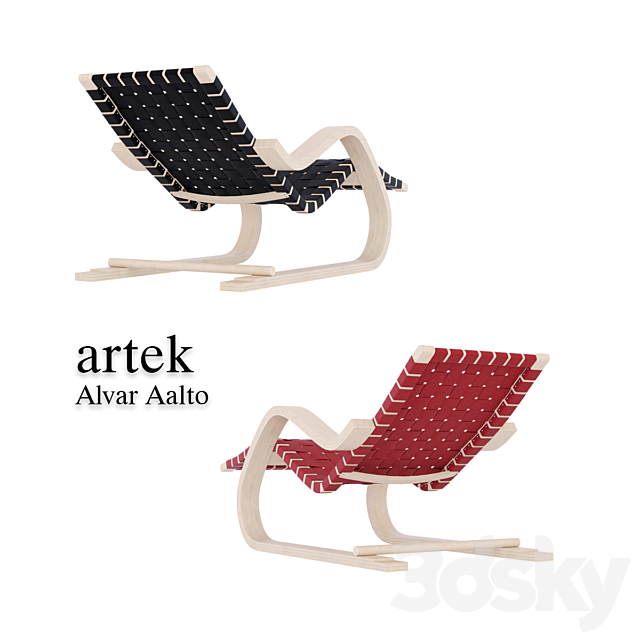 Alvar Aalto Lounge Chair 43 3DS Max Model - thumbnail 2