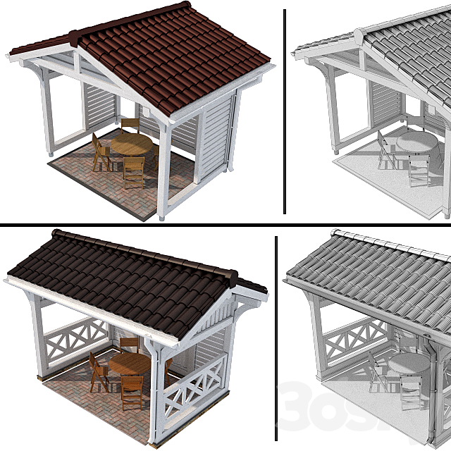 Arbor in a modern style (2 options) 3DS Max Model - thumbnail 2