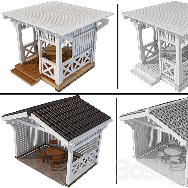 Arbor in a modern style (2 options) 3DS Max Model - thumbnail 2