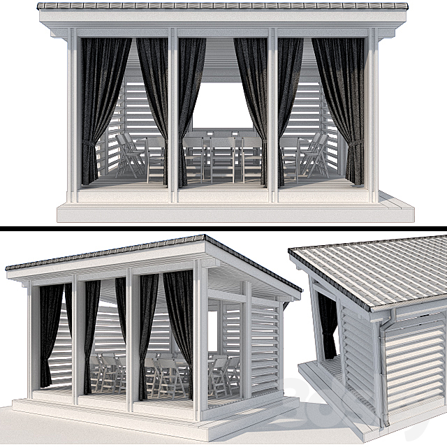 Arbor in a modern style 3DS Max Model - thumbnail 3