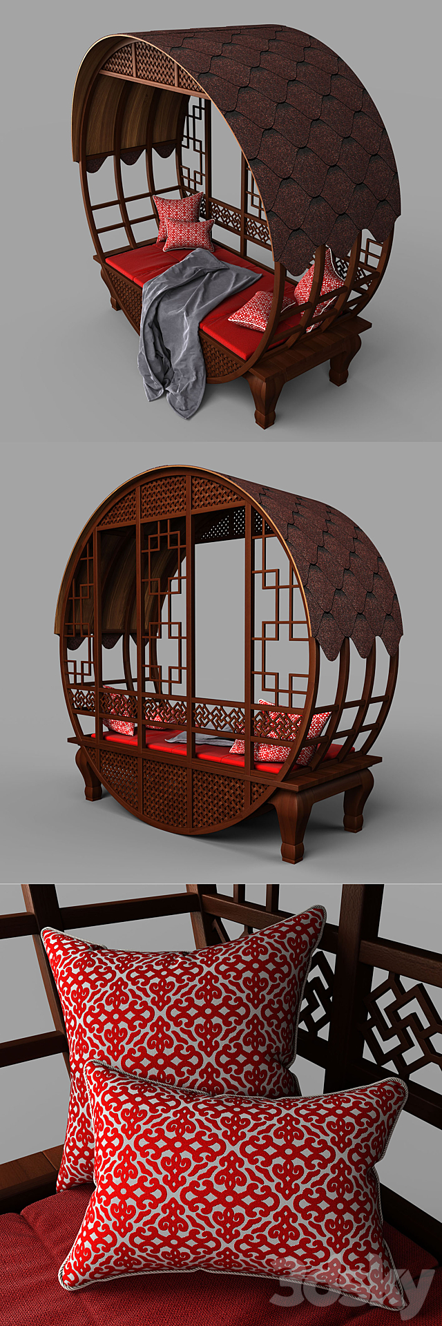 Arbor_Gazebo 3DS Max Model - thumbnail 2