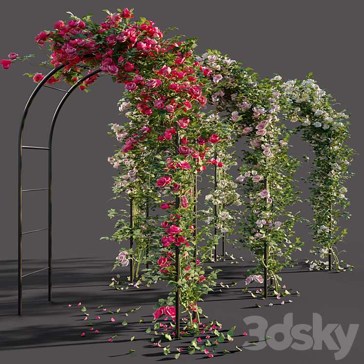 Arch with roses 3DS Max - thumbnail 1