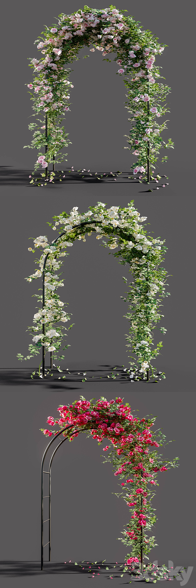 Arch with roses 3DS Max - thumbnail 2