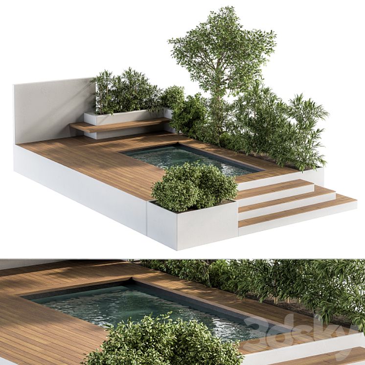 Backyard and Landscape Furniture with Pool 01 3DS Max - thumbnail 2