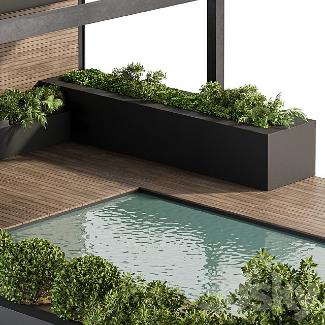 Backyard and Landscape Furniture with Pool 03 3DS Max Model - thumbnail 3