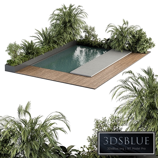 Backyard and Landscape Furniture with Pool 04 3DS Max - thumbnail 3