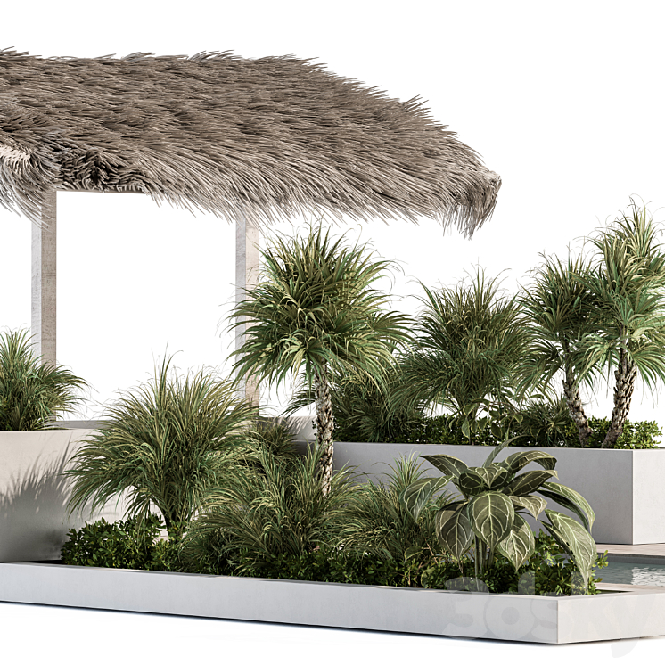 Backyard and Landscape Furniture with Pool 05 3DS Max - thumbnail 2