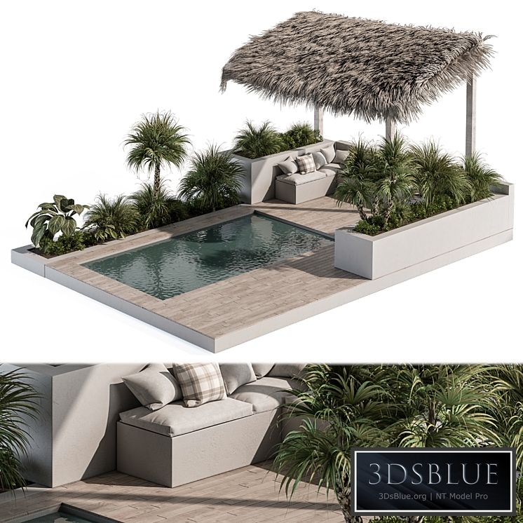 Backyard and Landscape Furniture with Pool 05 3DS Max - thumbnail 3