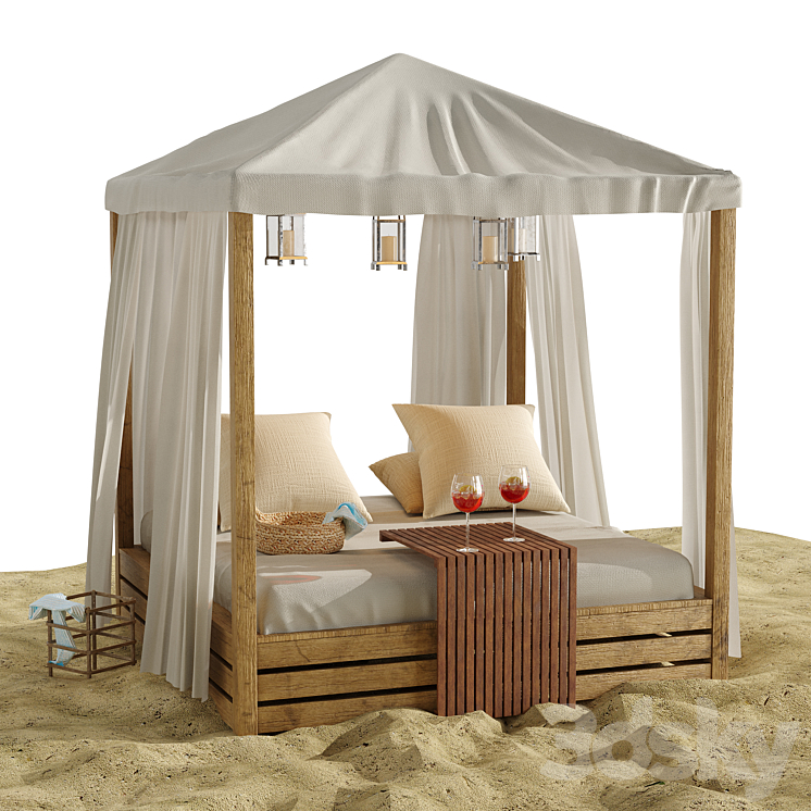 Beach lounge outdoor set 16 3DS Max - thumbnail 1