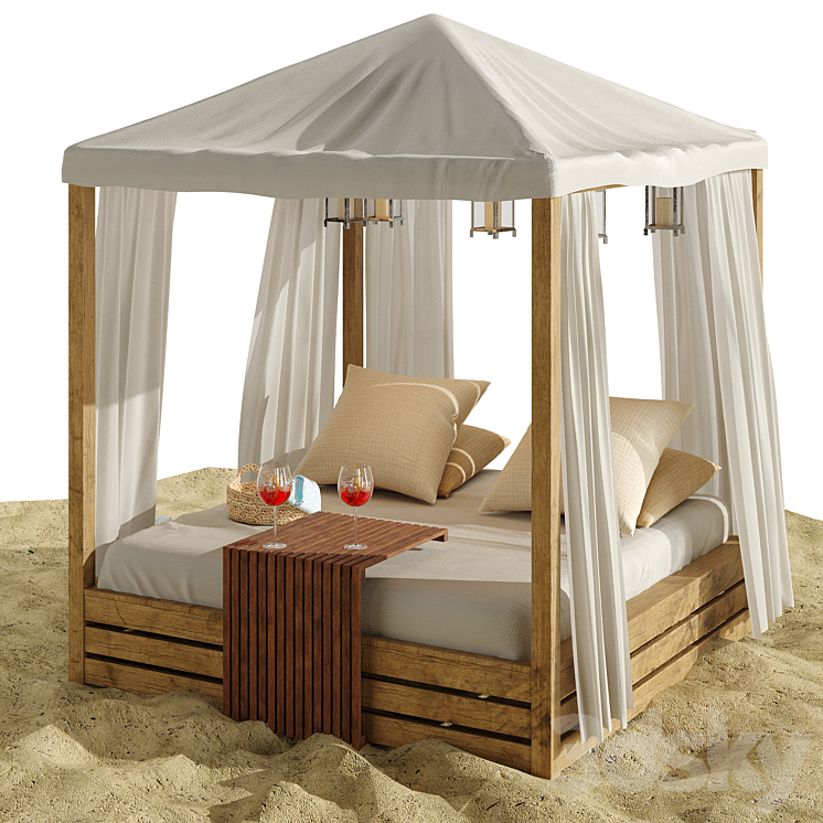 Beach lounge outdoor set 16 3DS Max - thumbnail 2