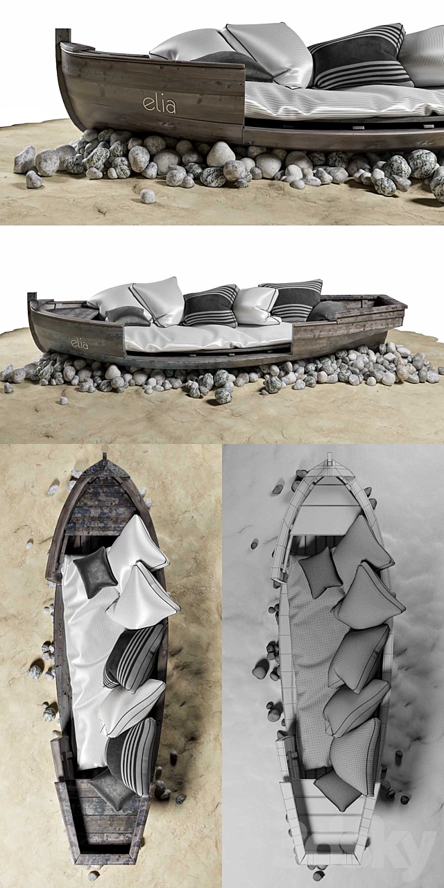 Boat for beach holidays 3DS Max Model - thumbnail 3