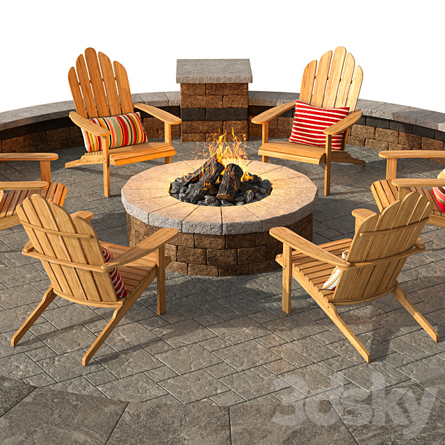 Campfire place 4 3DS Max Model - thumbnail 3