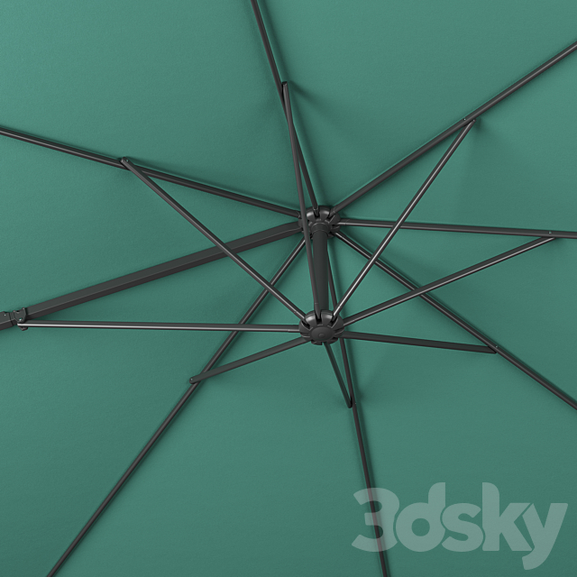 Cantilever Octagonal Parasol 3DS Max Model - thumbnail 4