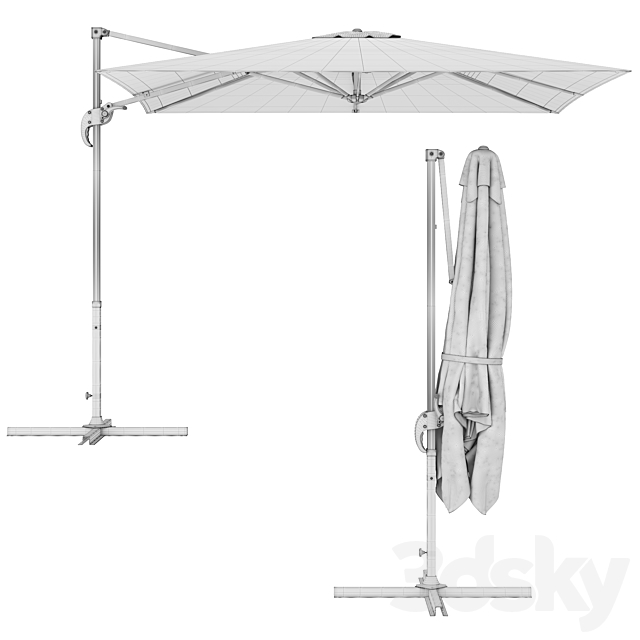 Cantilever parasol 3DS Max Model - thumbnail 5