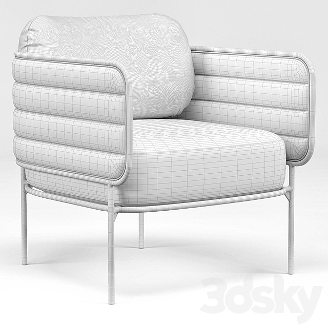 Capsule Outdoor Settee And Lounge Chair 3DS Max Model - thumbnail 3