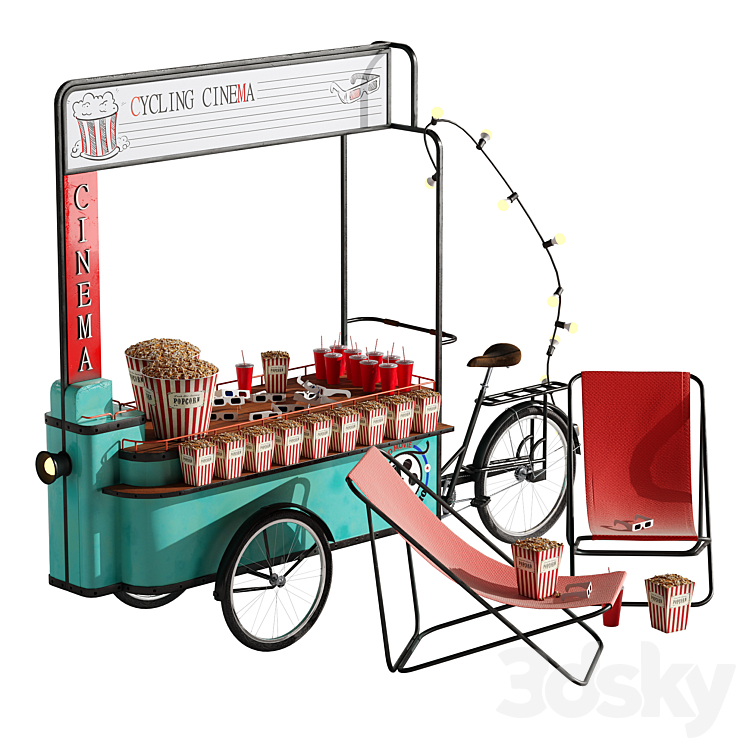 Cinema Cart set 1 3DS Max - thumbnail 1