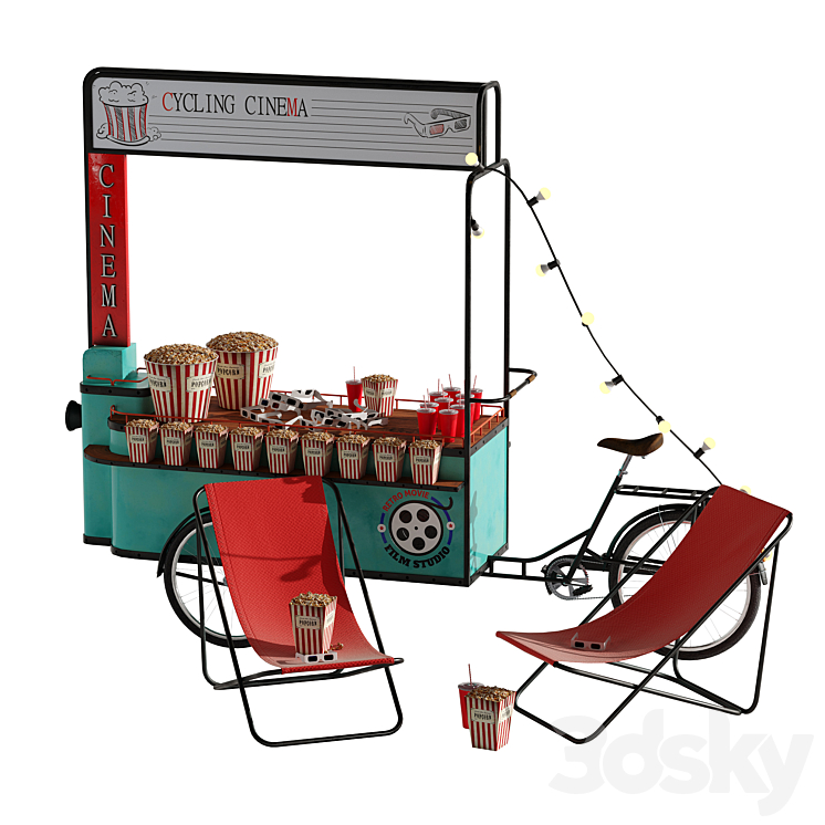 Cinema Cart set 1 3DS Max - thumbnail 2