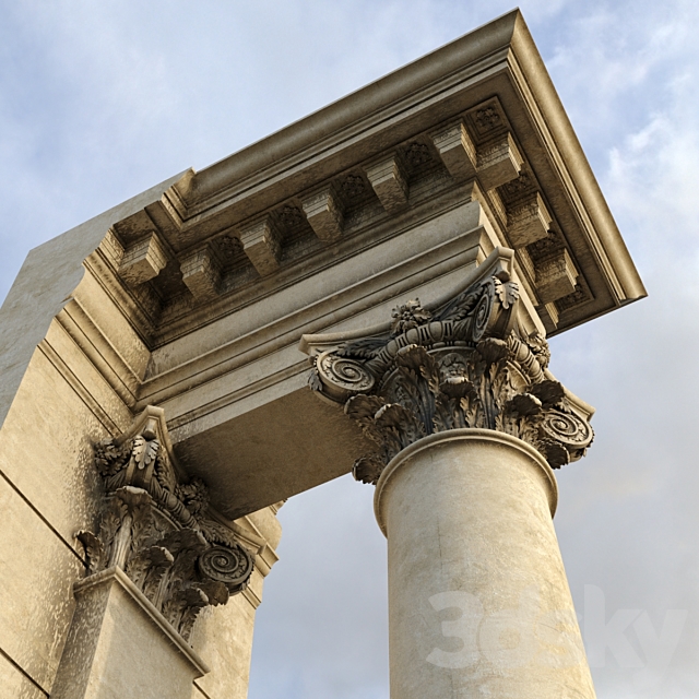 Composite Order Palladio Column 3DS Max Model - thumbnail 2