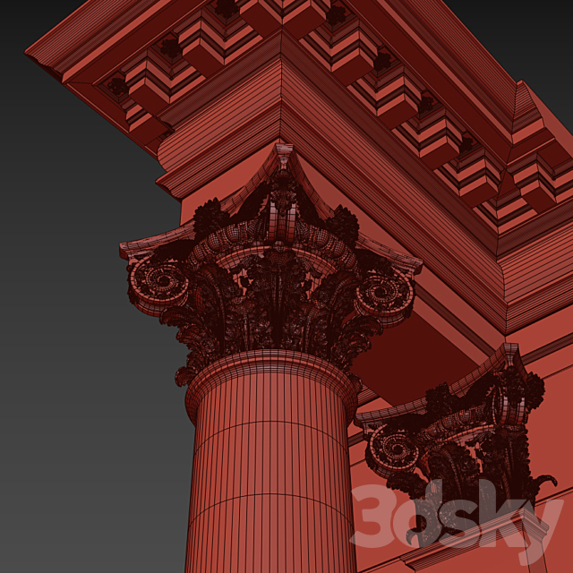 Composite Order Palladio Column 3DS Max Model - thumbnail 3