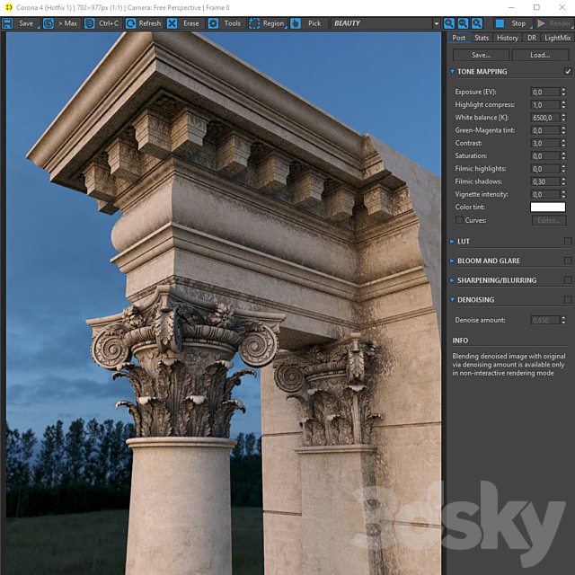 Composite Order Palladio Column 3DS Max Model - thumbnail 5