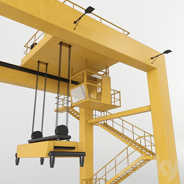 Container crane 3DS Max Model - thumbnail 2