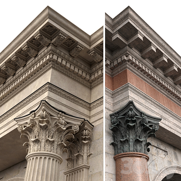 Corinthian Order Vignola Column 3DS Max - thumbnail 2