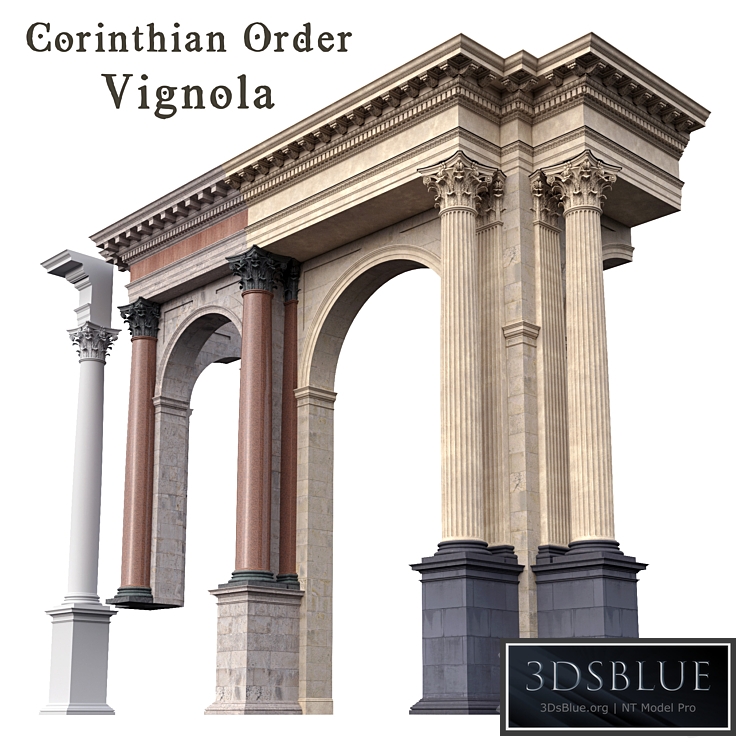 Corinthian Order Vignola Column 3DS Max - thumbnail 3