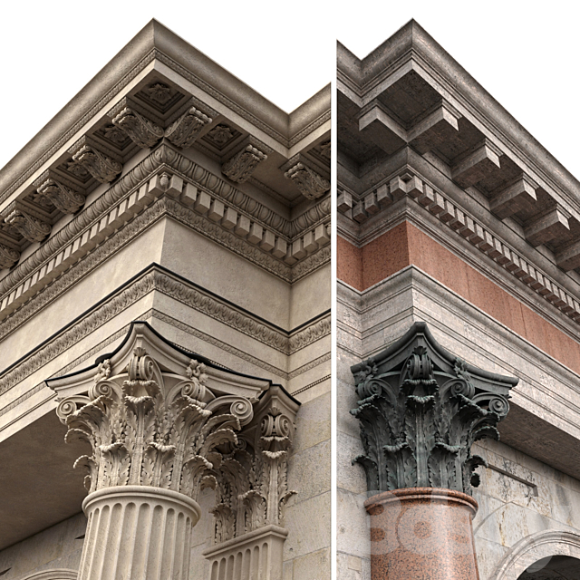 Corinthian Order Vignola Column 3DS Max Model - thumbnail 2