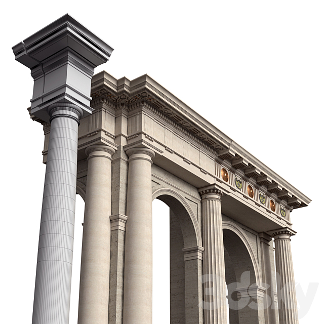 Doric Order Vignola Column 3DS Max Model - thumbnail 3