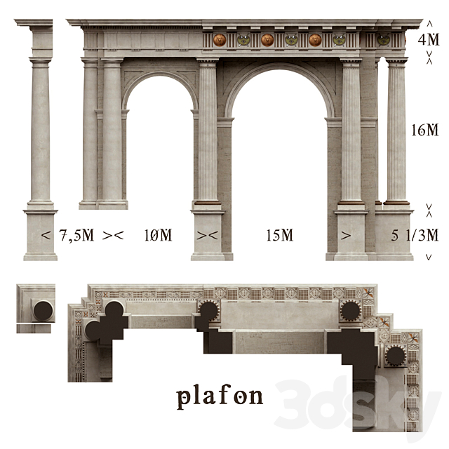 Doric Order Vignola Column 3DS Max Model - thumbnail 4